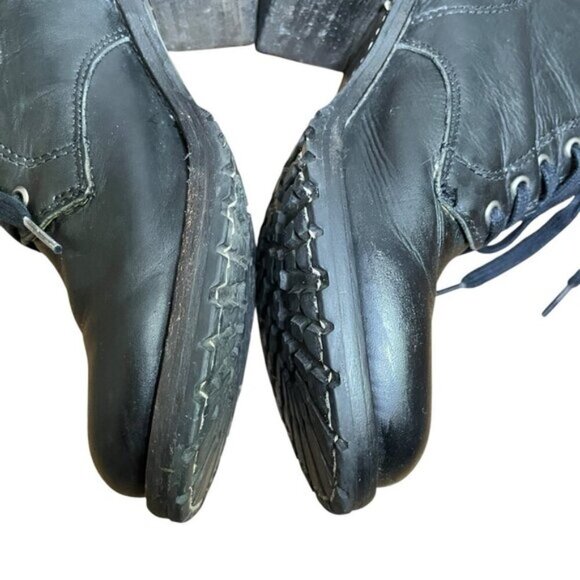 FRYE Sabrina Lace Up Leather Combat Boots, Black, 8 M - Picture 4 of 9